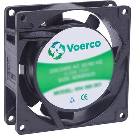 Em Distribution – Ventilateur axial carré 230Vac 120x120x38 – Débit d'air 163m³/h – 19W – Pour armoires électriques – Moteur performant - 163m3
