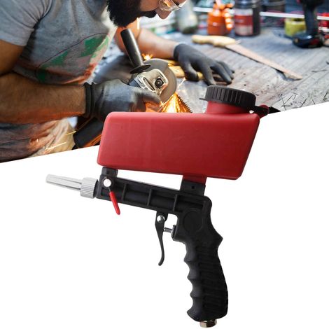 Pistolet de sablage pneumatique 90 Mpa, décapage de rouille sur métal, ponceuse à air portative, polissage, outil de nettoyage abrasif rouge (1/5)