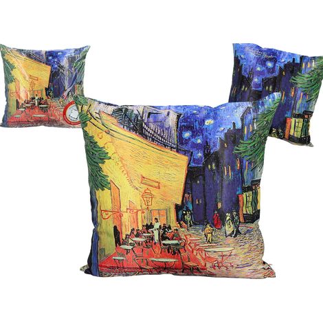 Kissen mit Füllung/Reißverschluss - V. van Gogh, Caféterrasse am Abend (carmani)
