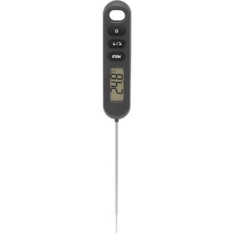Termómetro de carne de lectura instantánea, función de calibración rápida, termómetro de cocina de ABS con orificio para colgar (negro). (1/5)
