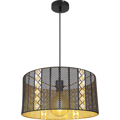 Globo - lámpara colgante - ABINI - negro - metal - Ø 42cm - E27 -