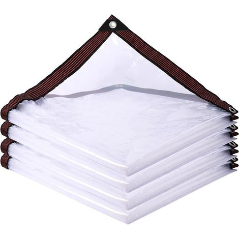 Bâche transparente imperméable - Vinyle PVC résistant - Transparence 80% - Œillets métalliques tous les mètres (1/5)