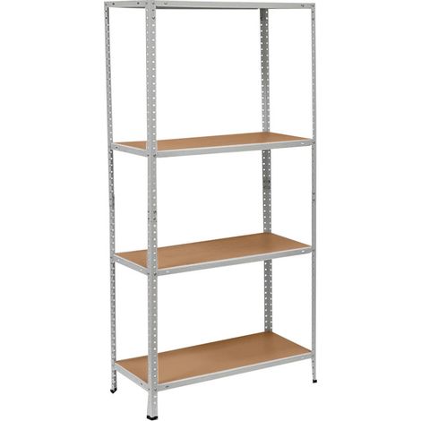 Étagère 4 Niveaux Métal MDF 145x75x30 Capacité 160Kg Modulaire