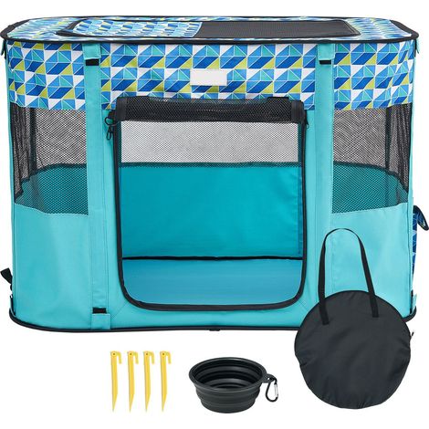 Parc pour animaux pliable, 80 x 60 x 55 cm, chenil portable pour chiot, chien, chat, tissu Oxford 600D imperméable, fermeture éclair amovible, usage intérieur/extérieur, voyage et camping. (1/5)