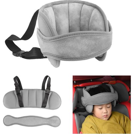 Soporte de cabeza ajustable para asientos de automóvil para niños - Correa para la cabeza para niños - Cojín para aliviar el cuello - Correas suaves para asientos de automóvil, aviones y viajes