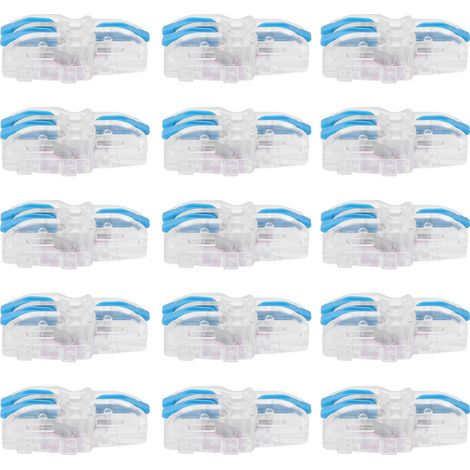 20 Pièces Connecteurs Rapides Fils Transparents Type T, Borne de Jonction 1 Entrée 2 Sorties SPL-F12 (Bleu) (1/5)