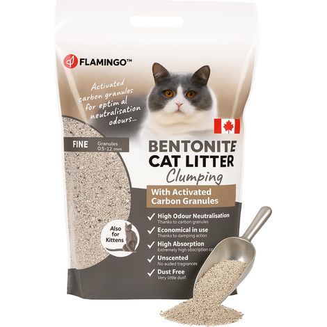 Litière pour Chats - Parfum neutre - Granulés de Charbon - 12KG pour 10 SEMAINES - neutralisent les odeurs désagréables - douce pour les pattes - aussi pour les chatons (1/5)