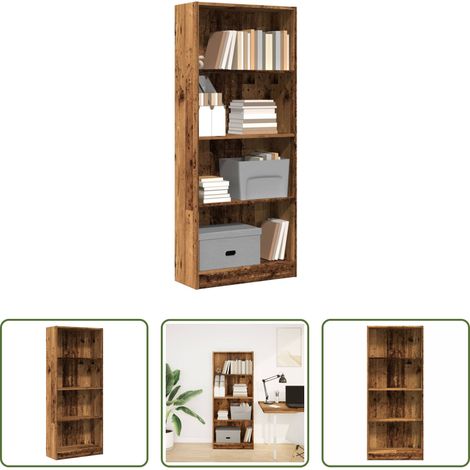 vidaXL Meuble de rangement - Bibliothèque vieux bois 60x24x143 cm bois d'ingénierie (1/5)