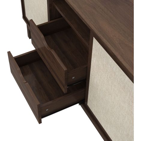 Meuble de rangement : portes battantes, compartiments doubles. Conçu pour les pièces à vivre et les salles à manger. Meuble polyvalent pour le stockage des objets. (1/5)