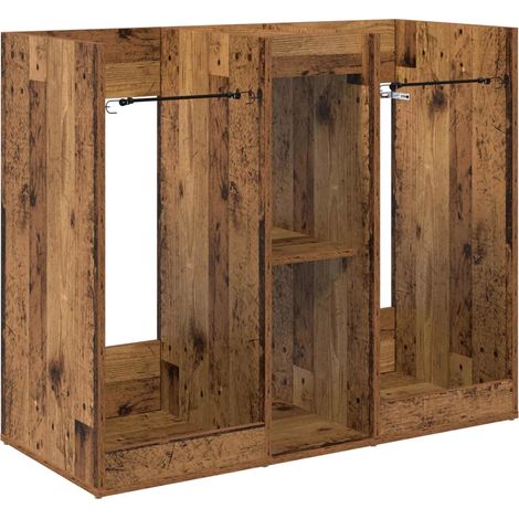 Armadio da golf rettangolare moderno con ampio spazio di archiviazione garage 102 x 45 x 85 cm in legno antico 020055062