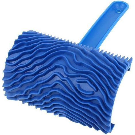 Rouleau de peinture,Outil de Grain de bois bleu avec poignée en caoutchouc, Grain de tampon pour peinture murale - BL[B5786195] (1/4)