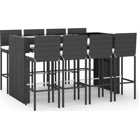Maison Exclusive - Mesa y taburetes altos jardín 9 piezas y cojin (1/5)