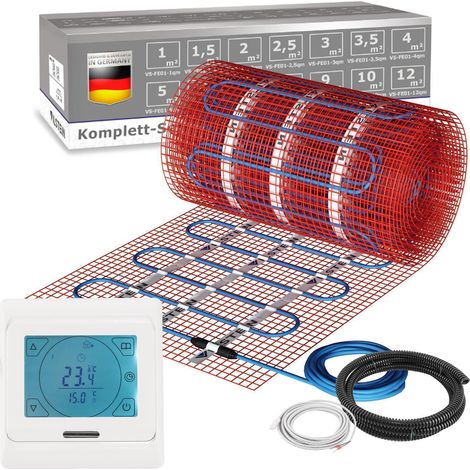 VILSTEIN Elektrische Fußbodenheizung 200W - Komplett-Set - Für nahezu alle Bodenbeläge  9m² - 18m (1/5)