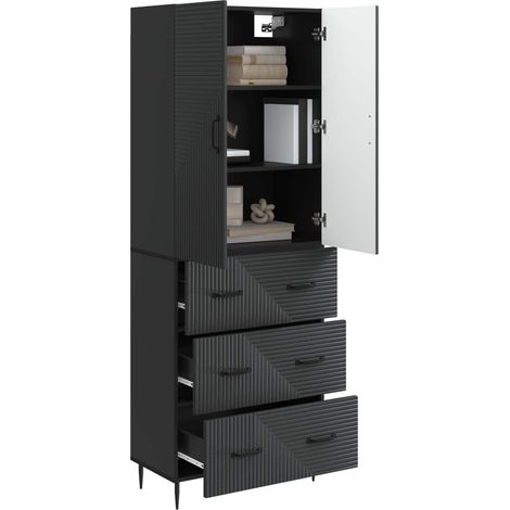Set di armadi 2 pz Nero 66 x 34,5 x 90 cm Legno ingegnerizzato DAS406079 (1/5)