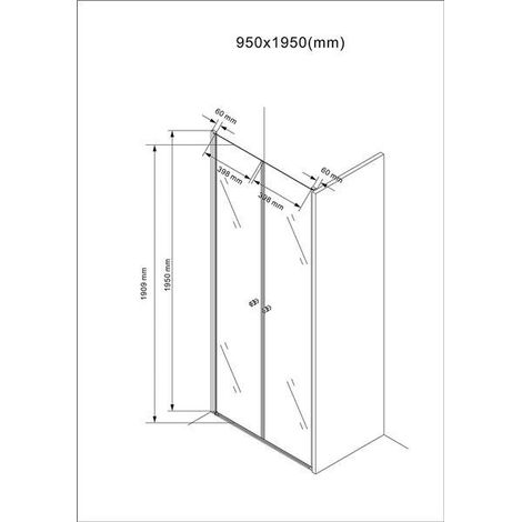 BuyLando Maja 95x195 cm Duschtür Nischdusche Klarglas