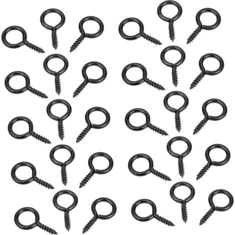30 crochets à œillet noir fer pour arrimage et suspension (1/5)