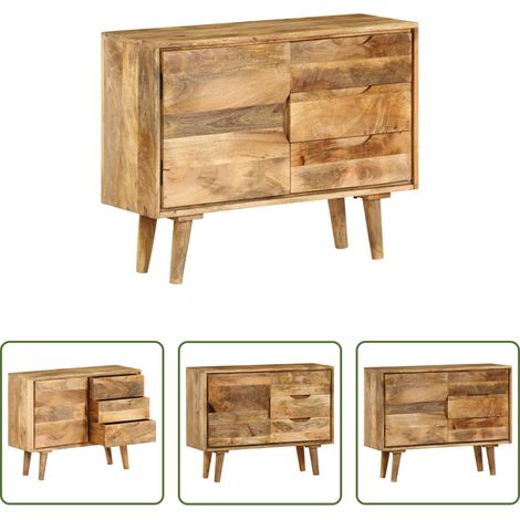 Vintage Schrank - Sideboard Massivholz Mango 90x30x69 cm (1/5)