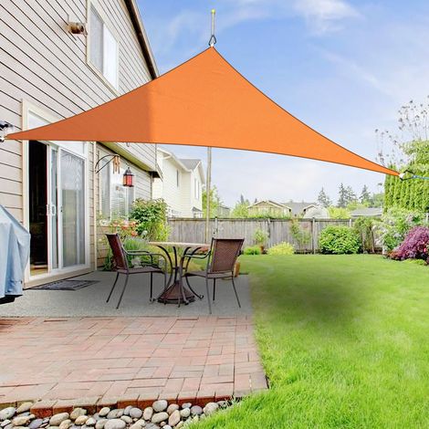 Greenbay Sun Shade Sail Garden Patio Party Sunscreen Awning Canopy 98% UV Block Triangle Orange 5x5x5m