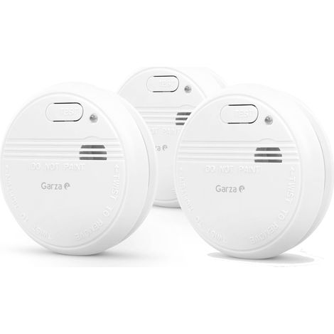 Garza Pack de 3 Detectores de Humo Homologados para el Hogar Alarma de Incendios de 85dB (1/3)