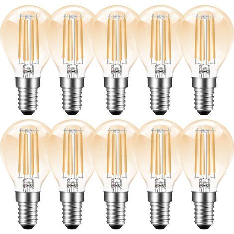 Ampoule LED E14 à intensité variable, ampoule Edison vintage E14 4W G45 P45, blanc chaud 2700K, 350 lm, ampoule à filament LED E14, remplace une ampoule à incandescence de 35W, à intensité variable, a (1/4)