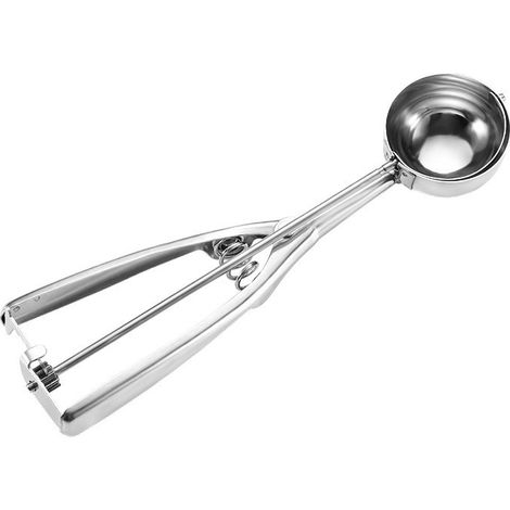 Cucchiaio per gelato di lusso, cucchiaio per frutta, acciaio inossidabile, circa 5 cm, metallo argentato (1/4)