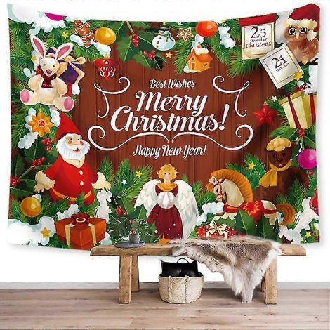 Tapis mural de Noël 70x100cm Père Noël, toile décorative multifonction pour salon, chambre, couloir, fond de sapin festif (1/3)