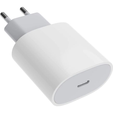 Chargeur de téléphone compatible avec Apple iPhone 14/Plus/Pro/Pro Max 20 W USB Type-C blanc (1/5)