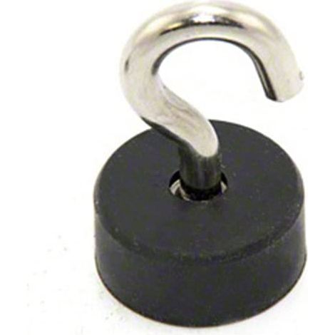 Magnete In Pentola Rivestita In Gomma Con Gancio M5 Per Applicazioni Fai -Da -Te, Ingegneria, Produzione, Impiccagione E Mantenimento - 22mm Dia x 10mm Di Spessore - 3,8kg