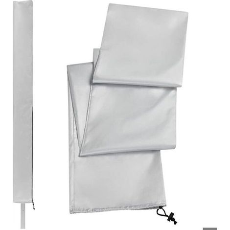 Housse de sèche-linge rotative, imperméable et zippée, pour étendoir et séchoir de jardin (argent) (1/4)