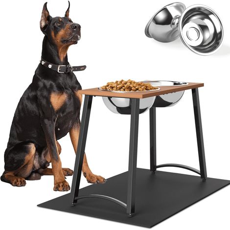 Gamelles surélevées pour Chiens de très Grande Taille, avec Tapis Anti-déversement, Deux gamelles de Nourriture et d'eau de 3 000 ML (13 Tasses), gamelle surélevée Stable pour Chien, 46 cm de (1/5)