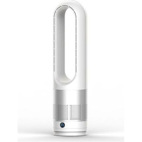 Ventilateur tour sans pales , 18 pouces, refroidissement et chauffage, 8 vitesses de vent, minuterie 8 heures, rotation cyclique à 80°, affichage LED, pour chambres familiales et bureaux (1/4)