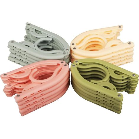 20 cintres de voyage pliables et portables, cintres en plastique peu encombrants pour sécher les vêtements, en voyage et à la maison (20 pièces) (1/5)