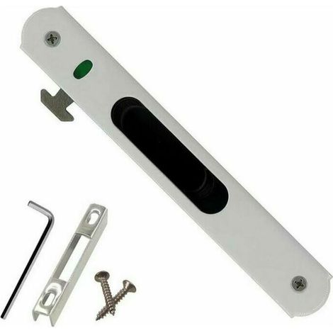 Serrure de porte coulissante en acier inoxydable – Verrouillage à crochet unilatéral – Résistant à la corrosion – Installation rapide (1/4)