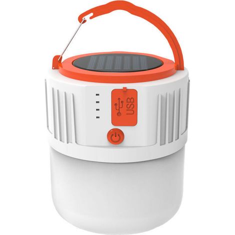 Lampe solaire portable à 5 modes réglables, rechargeable par USB, étanche, système d'éclairage pour le camping en extérieur, panneau solaire polycristallin avec 42 LED (1/5)