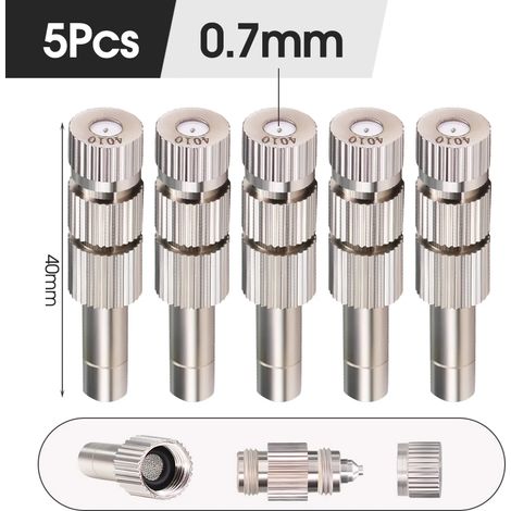 (B-0,7 mm - 5 filtres) Buse de pulvérisation basse pression 6 mm à insertion rapide pour brumisateur extérieur, jardin et terrasse, dispositif de refroidissement et d'humidification (1/5)