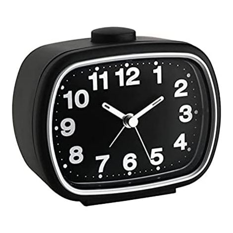 TFA Dostmann 60.1017.01 Quarz Wecker Schwarz Alarmzeiten 1 Fluoreszierend Zeiger