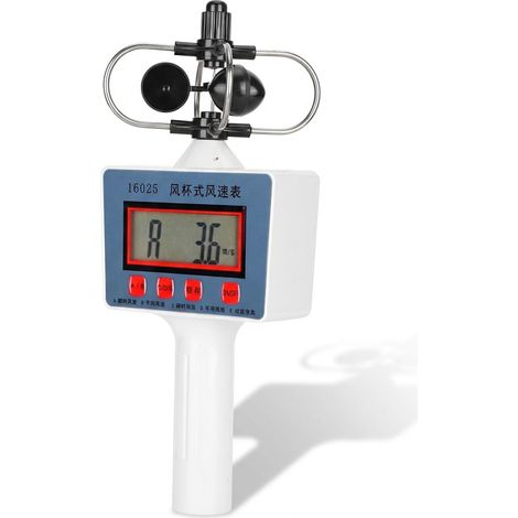 Anémomètre Portatif à Coupelle, Instrument de Mesure de la Vitesse du Vent, Léger et Compact - Affichage LCD, Haute Sensibilité, Usage Pédagogique et Agricole (1/5)