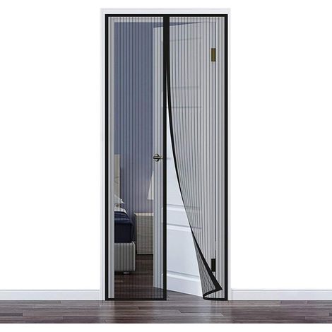 Moustiquaire Fixation Adhésive Facile Moustiquaire Moustiquaire Fermeture Velcro (90×210cm) - le noir (1/5)