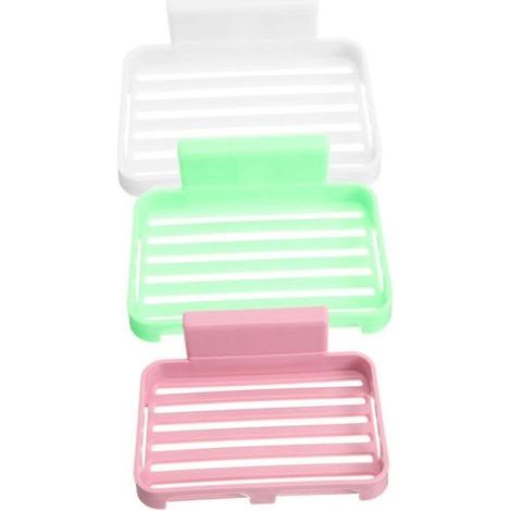 [JAMAIS UTILISÉ] 3 Pièces Support Mural Auto Adhésif sans Perçage avec Plateau Drainant pour Salle de Bain Cuisine Balcon Organiseur Hygiénique pour et Accessoires (1/4)