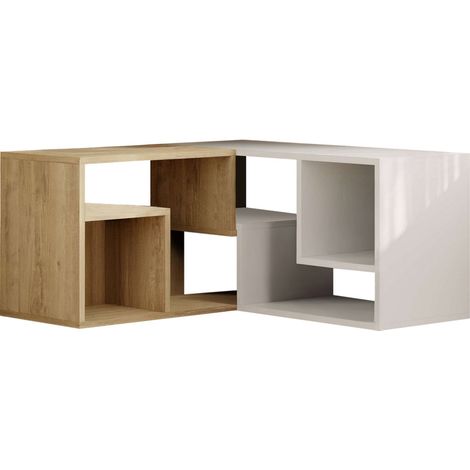 Drawer – Meuble TV modulable en bois mélaminé 145cm – Design moderne – 2 blocs indépendants pour agencement flexible – Niche optimisée pour rangement (1/5)