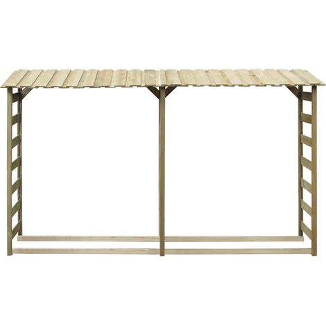 Abri à bois de chauffage 300×44×176 cm, en pin imprégné (1/4)