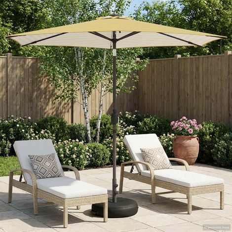 Parasol de jardín con luces LED y base 270 x 270 cm Poliéster