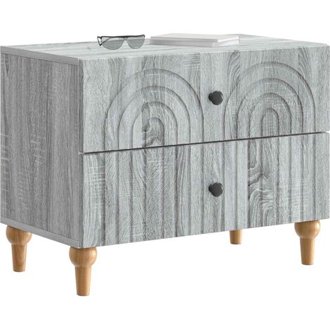 Maison Exclusive - Armadio da Notte con cassetto Grigio Sonoma 62 x 34,5 x 48 cm