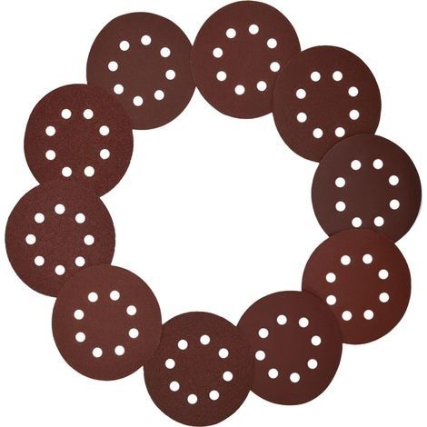 Lot de 100 disques abrasifs 8 trous 125 mm/5 pouces crochet et boucle 40 60 80 100 120 150 180 240 320 400 grains mélangés, dos velcro et feuille de papier abrasif pour ponceuse orbitale aléatoire (1/5)