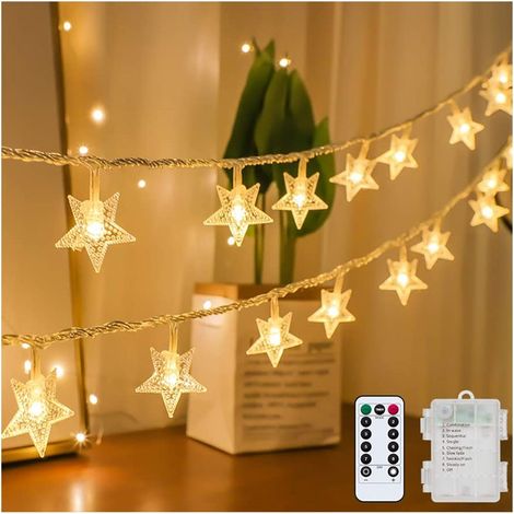 Guirlande lumineuse étoile à cinq branches, boîtier à piles USB, lumière étoile LED, décoration de Noël (1/5)