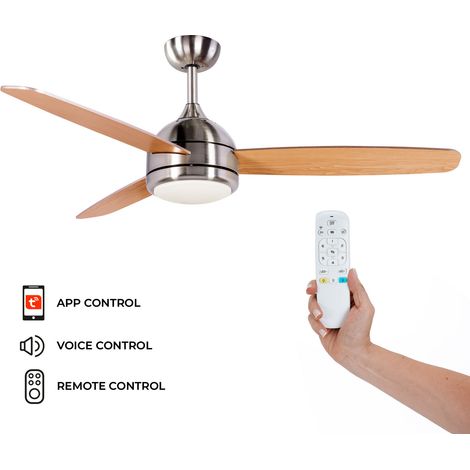 Kekai – Ventilateur de plafond DC 132cm 55W – 6 vitesses – Lumière LED 18W réglable – Pales en bois – Application Tuya Smart – Minuterie 1h/2h/4h (1/5)