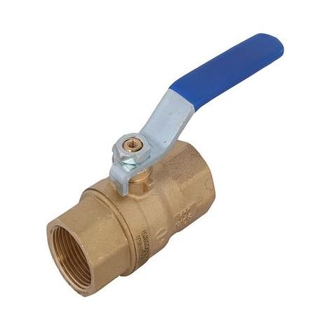 JS KUGELHAHN, SCHWER, DN32,1 1/4" BL 94MM,ST-GR.BLAU,MS-BLANK,DVGW