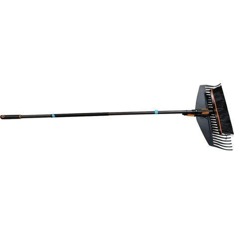 Fiskars QuikFit Gartenkit mit Rechen, Bürste, Stiel