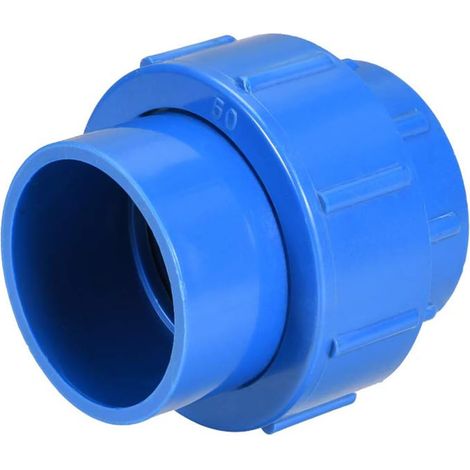 1 raccord de tuyau en PVC, 32 mm, tuyauterie Union à solvant, connecteur rapide pour aquarium, bassin, blanc Bleu 50mm-1Pcs (1/5)