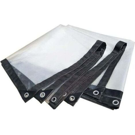 (2x6m) Transparent Tarpaulin with Eyelets - Large Outdoor Tarpaulin, Sun Resistant, Waterproof, Weather Resistant, Suitable for Garden Furniture, Swimming Pools (1/5)
